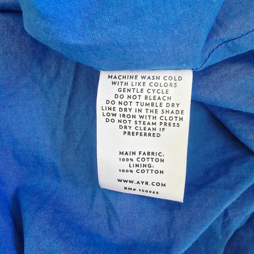 AYR The Magic Hour Blue Cotton Tiered Midi Dress Women's Size S - Picture 7 of 7